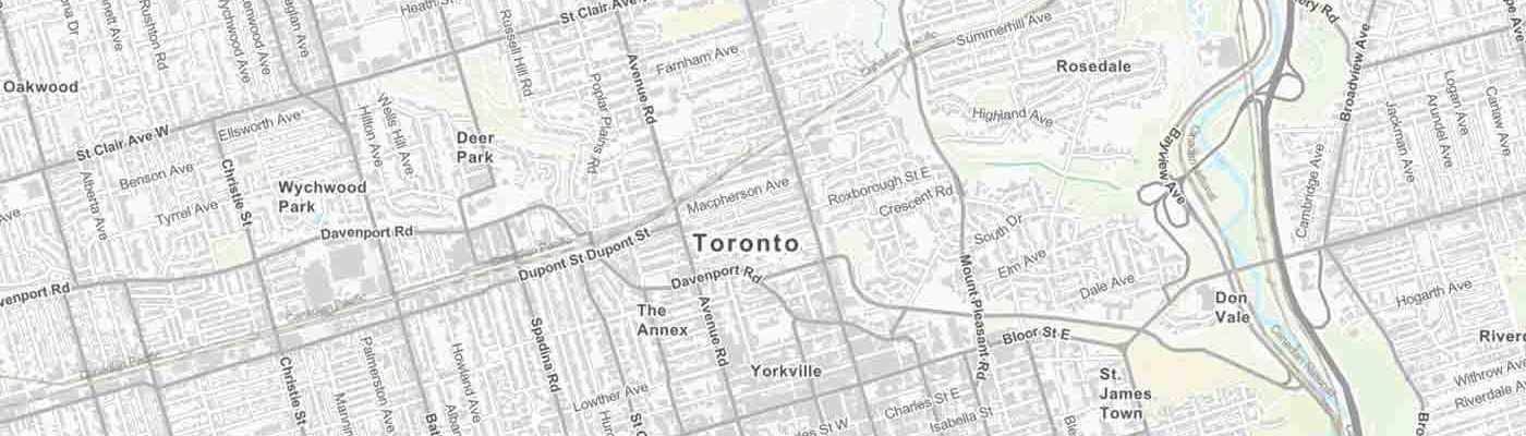 Fragment of a map of the city of Toronto.